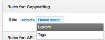 Infusionsoft/Keap CRM if/then logic, a.k.a decision diamonds select contact rules.