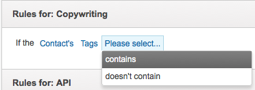Infusionsoft/Keap CRM if/then logic, a.k.a decision diamonds select contact tag rules.