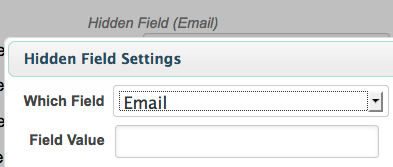 Infusionsoft Hidden Field Email Configuration