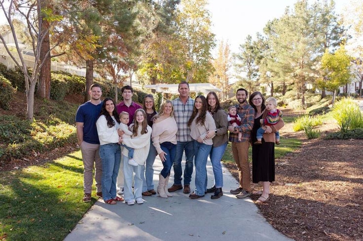 Sales trainer, Wes Schaeffer, The Sales Whisperer®, with his expanding family, end of 2024.