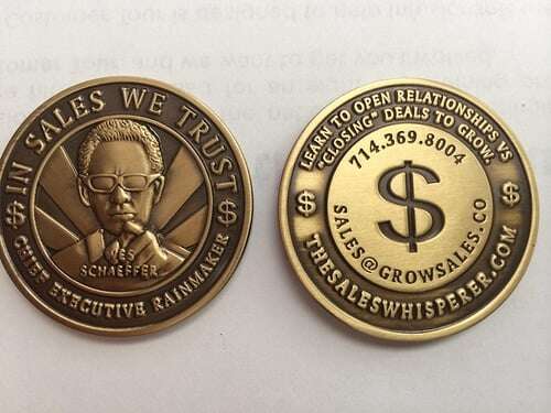 Close the sale coin by professional sales trainer, Wes Schaeffer.