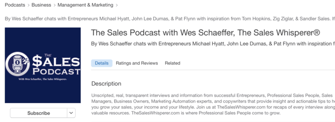subscribe to The Sales Podcast