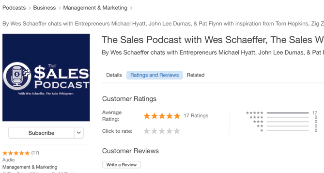 write a positive review of The Sales Podcast