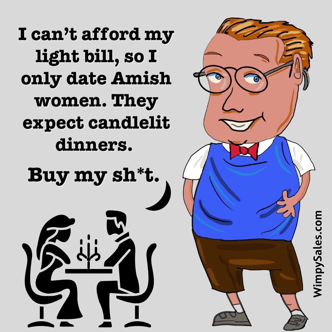 amish candlelit dinner wimpy salesman