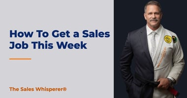 How To Get a Sales Job This Week | The Sales Whisperer®