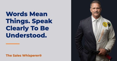 Words Mean Things. Speak Clearly To Be Understood. | The Sales Whisperer®