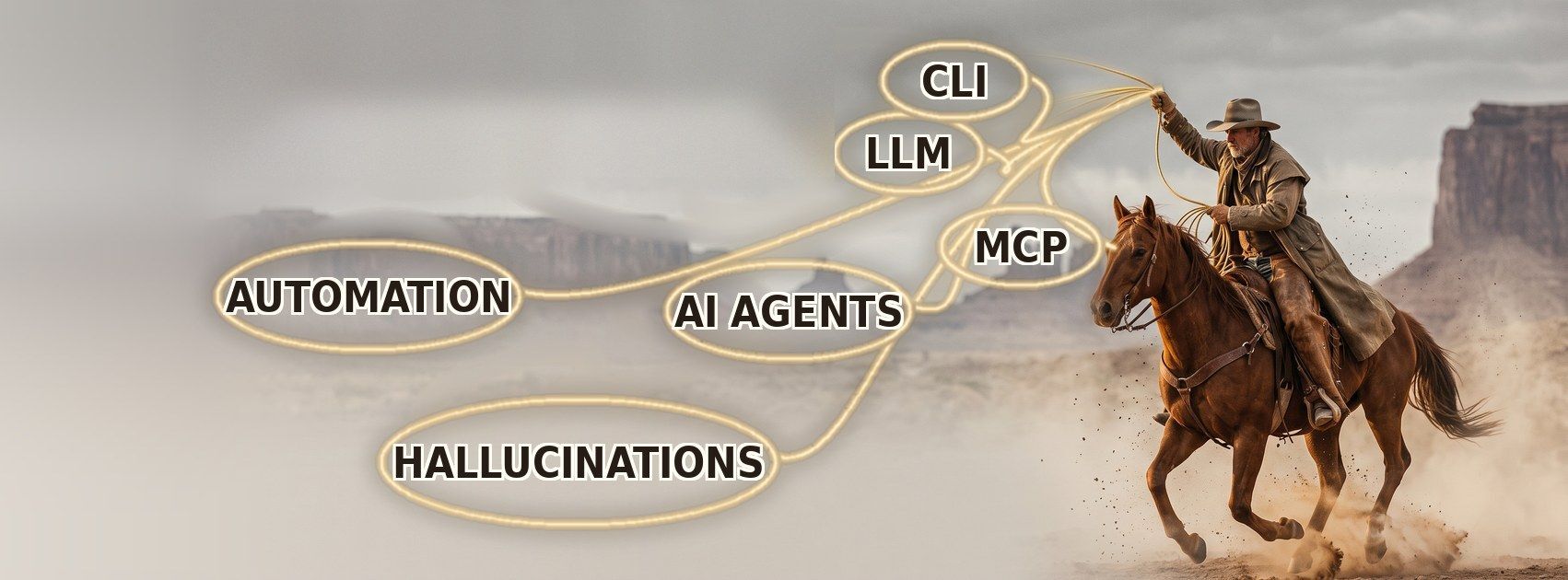 HANK, the AI boss from The Sales Whisperer®, lassoing AI agents, automation, LLMs, MCP, the CLI, and hallucinations
