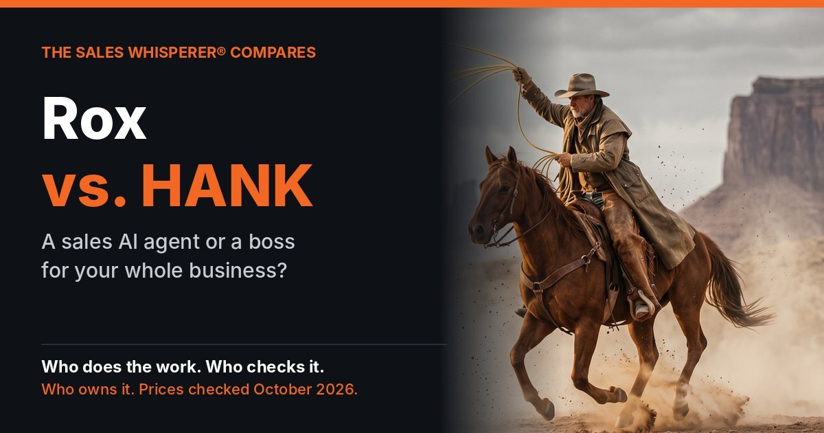Rox vs. HANK comparison from The Sales Whisperer®