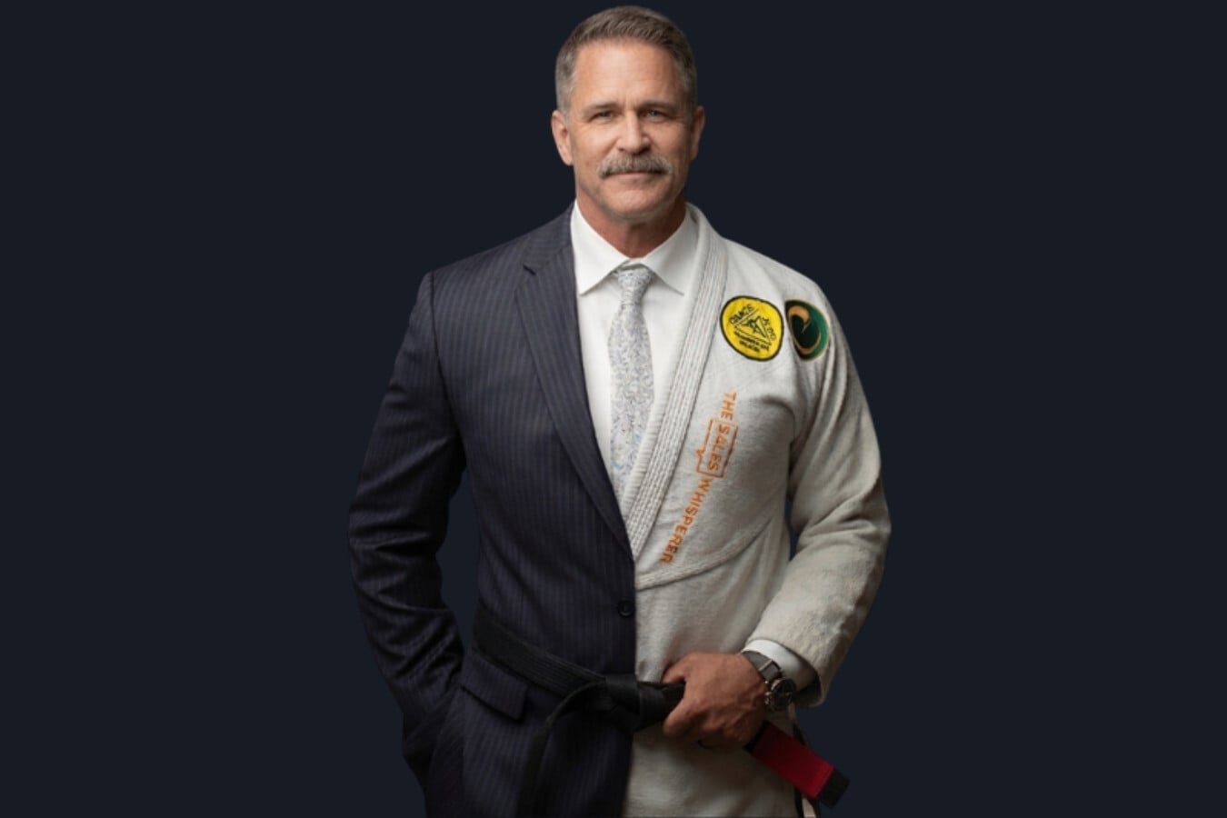 Wes Schaeffer, The Sales Whisperer®, in half suit and half black belt gi